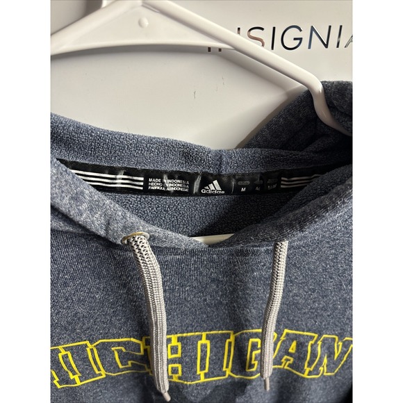 Adidas Michigan Wolverines Hoodie Men's Large Gray Pullover Sweatshirt NCAA - Picture 4 of 6